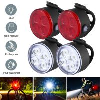 ♈♀♀ Bicycle Rear Light USB Rechargeable Bike Headlight Bike Safety Warning Light for MTB Helmet Pack Bag Taillight Cycling Taillight