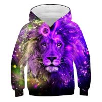 Harajuku Galaxy Beautiful Lion 3D Printed Hoody Hoodies Boys Girls Casual Sports Jumpers Children Fashion Animal Baby Clothing