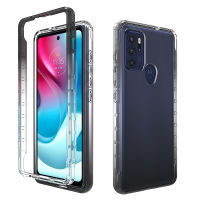 Motorola Moto G60S Case, RUILEAN Transparent 2-in-1 Gradient Shockproof Case for Motorola Moto G60S