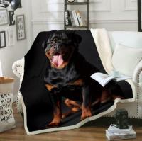 Rottweiler dog 3D Print Fleece Blanket bed bedspread Sherpa blanket t044