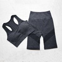 Gym Set Women Seamless 2PCS Yoga Set Bra Shirts Shorts Pant High Waist Fitness Running Sportswear Sports Suits Workout Clothes