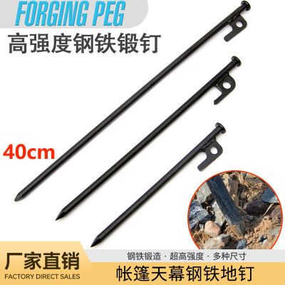 Spot parcel post Outdoor Camping Bold Lengthened Steel Stake Sky Curtain Beach Snow Tent Land Ding Ying Stake 20cm