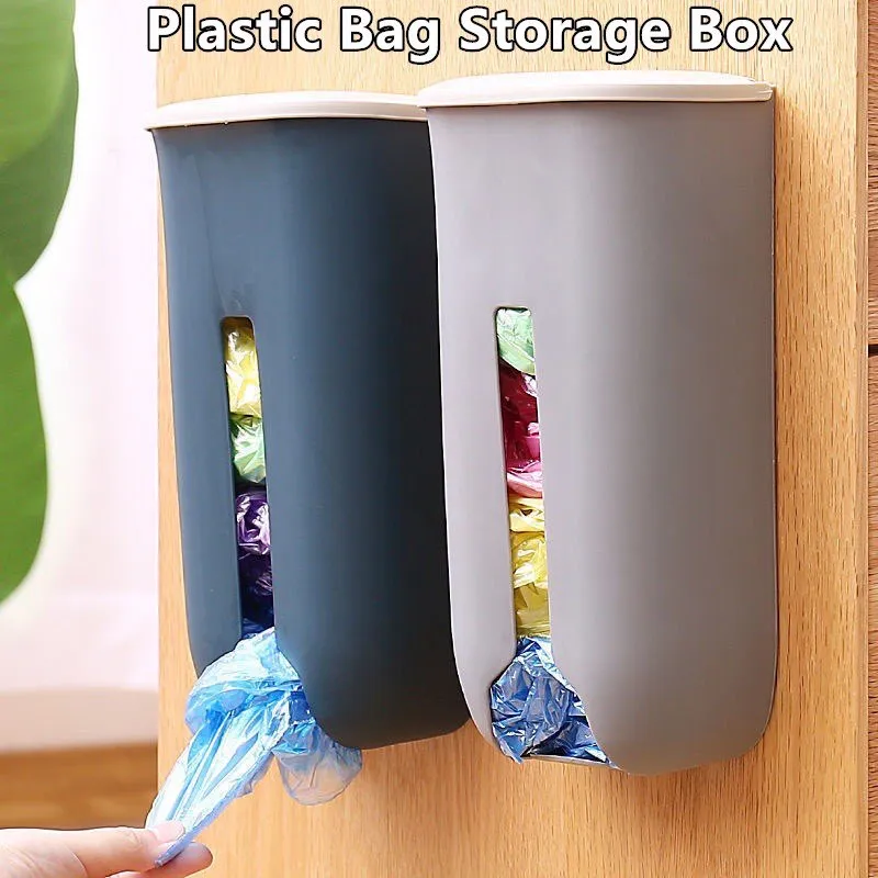 Plastic Bag Dispenser Wall Mounted Grocery Garbage Bag Storage Holder  Organizer