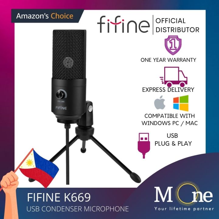 Fifine K669 USB Microphone Black for Recording and Streaming