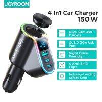 【อัพเกรด Joyroom 150w 4 in 1 อะแดปเตอร์ชาร์จในรถยนต์ หน้าจอดิจิทัล LED USB C PD 3.0 QC3.0 PPS IP Type C