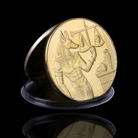 REPLICA 1PC Egyptian God Of Death เหรียญที่ระลึกตกแต่งบ้านของขวัญชุบอียิปต์ Death Protector Anubis เหรียญ-kdddd