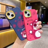 เคสโทรศัพท์มือถือ ซิลิโคนนิ่ม TPU ป้องกันกระแทก ลายหมี สีชมพู สําหรับ iPhone 14 13 12 11 Pro Promax 6 6S 7 8 Plus X XR XSMax SE