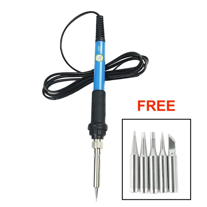 Soldering Solder Iron electronic 60W Temperature Adjustable with 5 Iron