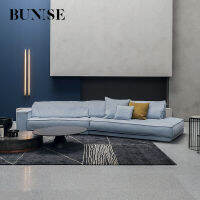 Bunise โซฟาผ้า 4ที่นั่ง โซฟารับแขก ไส้ฟองน้ำลาเท็กซ์ โซฟาเข้ามุม 310 x 130 x 76 ซม BU08