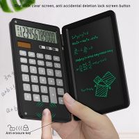 Foldable Calculator With Notepad  12 Digits LCD Scientific Calculator  Portable Desktop Calculator For Students Kids Calculators