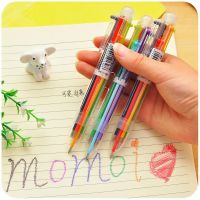 JESJELIU Colour 6 In 1 Multi Colour Retractable Click Ballpoint Pen Creative Stationery Wonderful