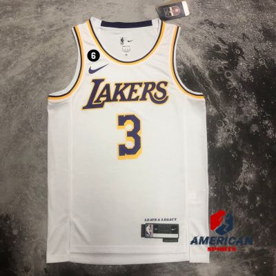 Mens Los Angeles Lakers Jersey 2023NBA 3 Anthony Davis White Basketball Jersey