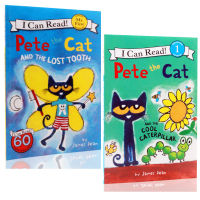 English original genuine Pete the cat 2 Volume co sale Pete Cat Series Eric Litwin parent-child childcare picture book childrens Enlightenment picture book Wu minlan book list paperback