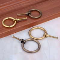 1Pc 40mm/50mm Vintage Jewelry Boxes Ring Knobs Furniture Cabinet Drawer Cupboard Wardrobe Door Pulls Handle Brass/Antique Bronze Door Hardware Locks