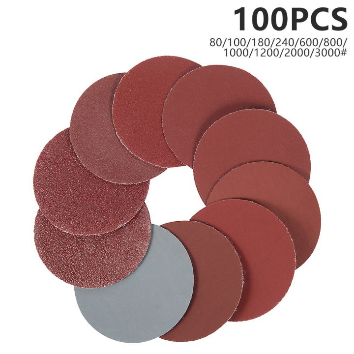 100pcs-50mm-2in-round-sandpaper-discs-sand-sheets-80-3000-grit-hook-and-loop-sanding-disc-polishing-flocking-sandpaper-for-wood