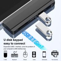 [HOT HAIXWLXKWW 589] USB Hub Dock อะแดปเตอร์ USB3.0 Multiport Docking Station Converter สำหรับ Surface 4/5/6 Silver