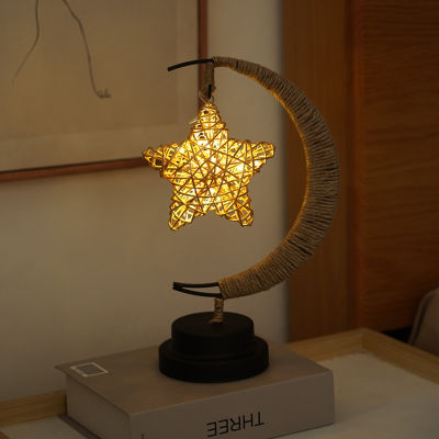 Led Night Light Star Moon Line ball Apple Christmas Decoration Light Kid Birthday Gift Handmade Hemp Rope Night Light