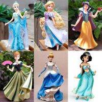 19CM Q Posket Snow White Elsa Rapunzel Jasmine Anna Model Action Figures Princess Cartoon Anime Dolls Figurines Kids Toys Cake