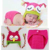 Baby Girl Owl Hat with Nappy Diapers Costume Set Newborn Photo Props Handmade Baby Owl Beanie Animal Knitted Cap  by Hs2023