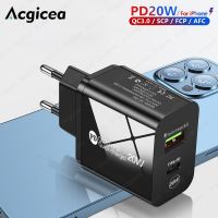 【Taotao Electronics】 Acgicea 20W USB Charger Fast Charge QC3.0 PD Chargers สำหรับ iPhone 13 Xiaomi 12 Huawei โทรศัพท์มือถือ Quick Charger Adapter