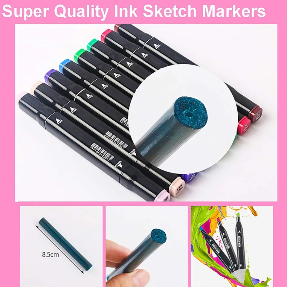 Marker 80 color set double head oil paintbrush Complete art animation  student painting pen safety and environmental protection 80pc