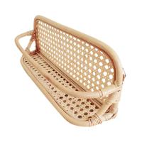 Vintage Rattan Wall Hooks Kids Garments Organizer Rack Clothes Hat Hanging Hook Rattan Bathroom Cosmetic Storage Decor Shelf