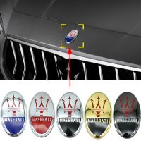 Metal Car Front Hood Logo Emblem Badge Stickers For Maserati Ghibli Granturismo Watch Coupe Levante Quattroporte GT Accessories