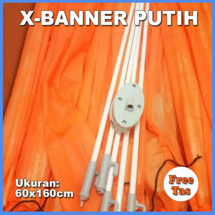 Standing X-Banner Fiber Putih Tiang Rangka X-Banner Premium Standing ...