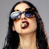 2022 New Oversized Round Sunglasses Women Luxury Brand Punk Contrasting Rectangular Lenses Sun Glasses Beach Colorful Eyewear