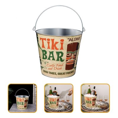【CW】 Bar Metaltiki Tubdrink Buckets Chiller Decorations Beer Beverage Drinks Holderpail Hawaiian Cooler