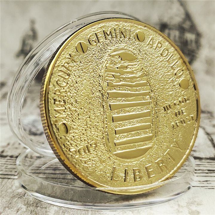 ที่ลูกค้าชื่นชอบ2019-us-50th-ครบรอบปีอพอลโล11ร่อนลงบนดวงจันทร์ของขวัญเหรียญที่ระลึกทอง