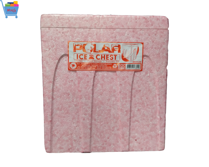 Styro Ice Chest Cooler Box Ice Box with Strap 31 x 24 x 34 cm Pink or