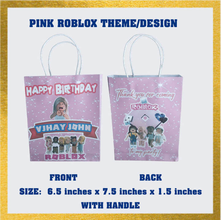 CUSTOMIZED PINK ROBLOX THEME PARTY PAPER LOOTBAG Lazada PH