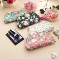 Dompet Wanita Cetakan Bunga Kanvas Dompet Koin Wanita Penyimpanan Lipstik Tas Kosmetik Mengatur Tempat Kartu Tas Uang Antik