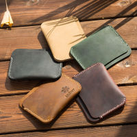 Handmade Slim Genuine Leather Credit Card Holder Real Cow Leather Wallet for Credit Cards Porte Carte Card Holders