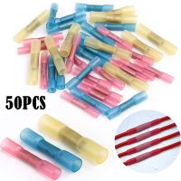 ﹍ 50PCS Waterproof Heat Shrink Terminals Seal Butt Electrical Splice Wire Connectors Cable Crimp Terminal Connector AWG 22-10