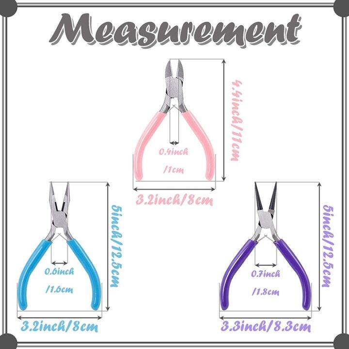 pink-memory-jewelry-pliers-set-3-pack-jewelry-making-tools-kit-round-nose-pliers-needle-nose-pliers-wire-cutters-for-jewelry-making