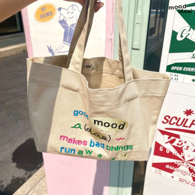 mooddae tote bag กระเป๋าผ้า กระเป๋าถือ | nude latte