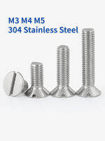 M3 M4 M5 304 สแตนเลส GB68 Slotted Flat Countersunk Head Screw Bolt-xnbno5044