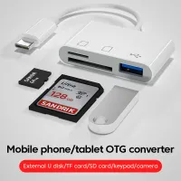 ชนิด C เพื่อการ์ดรีดเดอร์ SD USB OTG สายข้อมูล Micro Sd/ บัตร TF อะแดปเตอร์สำหรับตัวอ่านการถ่ายโอนข้อมูลที่เหมาะสมสำหรับ Macbook โทรศัพท์มือถือ Huawei Samsung