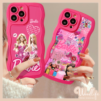 การ์ตูนตุ๊กตาบาร์บี้เคสสำหรับ VIVO Y17 Y20 Y11 Y15S Y20S Y21 Y33S Y91 Y91C Y1S Y35 Y93 Y16 Y30 Y95 Y30G Y12 Y02 Y01 Y75 Y22 Y55 Y02S Y12A Y12S Y20S Y11S Y20A Y21S เจ้าหญิงน่ารักน่ารักน่ารัก Girly ปลอกสีแดงกุหลาบนุ่ม