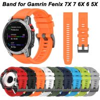 [ร้อน] สายนาฬิกา22 26มม. สำหรับ Garmin Fenix 7 7X 6 6X 6S Pro 5 5X แถบซิลิโคนสมาร์ทวอท์ช3ชม. สายรัดข้อมือสายรัดข้อมือ