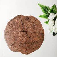 【CW】 Wood Grain Plastic Placemat Table Coaster Cup Coasters Plate Bowl Anti-skid