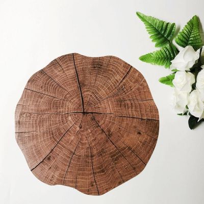 【CW】 Wood Grain Plastic Placemat Table Coaster Cup Coasters Plate Bowl Anti-skid