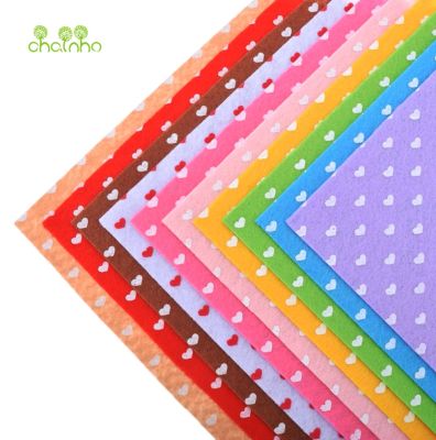 【DT】hot！ Printed Felt Non Woven Fabric 1mm Thickness Polyester Sewing Dolls Crafts Decoration Pattern Bundle 10pcs15x15cm