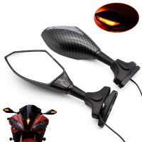 For BMW K1200R K1200S K1300S/R/GT K1600GT/GTL R1250GS Motorcycle Side Rearview Mirrors Turn Signals Indicator With LED Lights