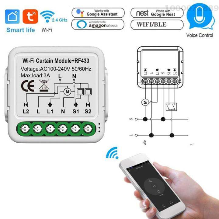 tuya-สวิตช์ม่านอัจฉริยะ-wifi-สวิตช์บานเกล็ดสวิตช์ควบคุมลูกกลิ้งชัตเตอร์ผ้าม่านซึ่งมีเครื่องยนต์ไฟฟ้าสวิตช์ควบคุมรีโมทแอปใช้ได้กับ-alexa-และ-google-assistant-สำหรับการควบคุมด้วยเสียง