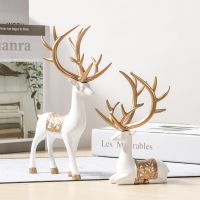 Modern Deer Resin Small Sculpture Home Decoration Ornaments Living Room Office Light Luxury Elk Statue Interior Decoration