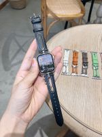 ℗✲❧ Hollow Leather Band For Apple Watch Band 7 6 SE 5 4 41mm 45mm 44mm 40mm Thin Bracelet For iWatch 3 2 1 Watchband 38mm 42mm Woman