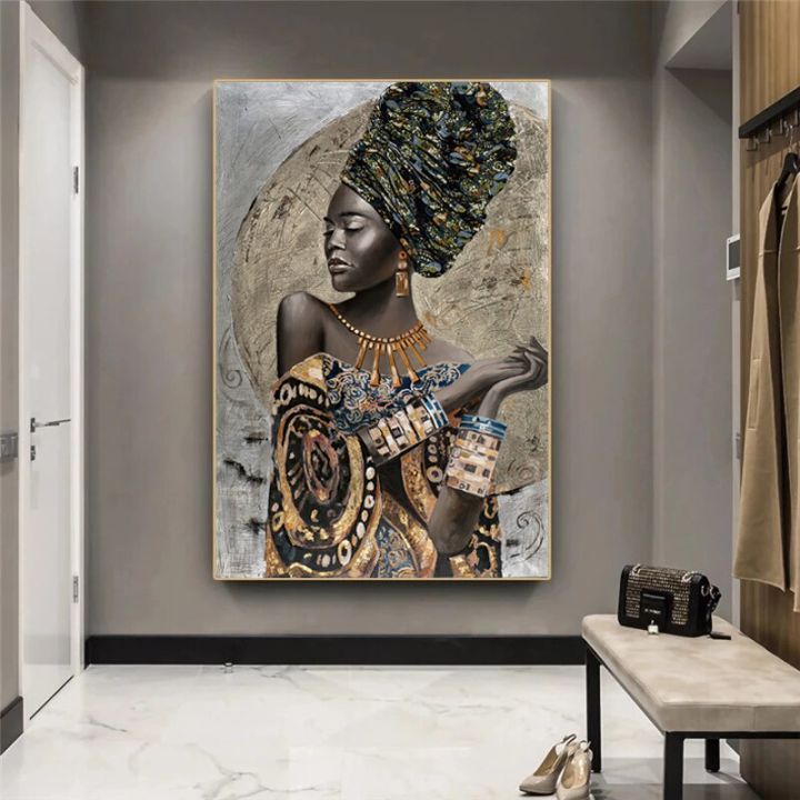 African Black Women Painting On Canvas Posters and Prints Abstract